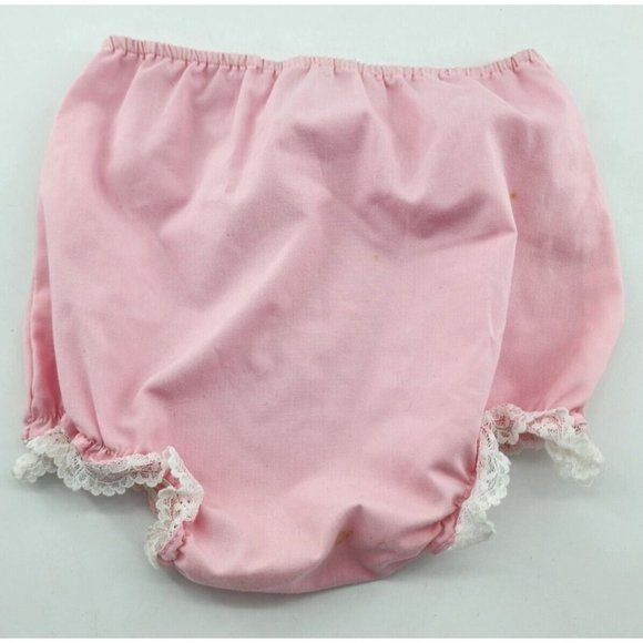 Vtg Baby Girls Pink Tiered Ruffle White Lace Trim Dress/Bloomers RN 50255 Sz 18M - Picture 11 of 16